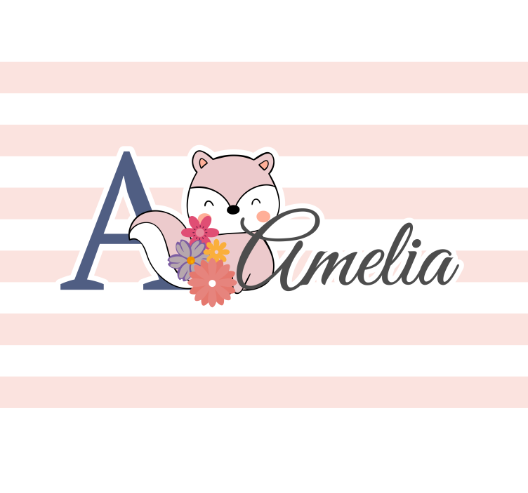 Fototapet til børneværelse med sødt rævedesign - TenStickers