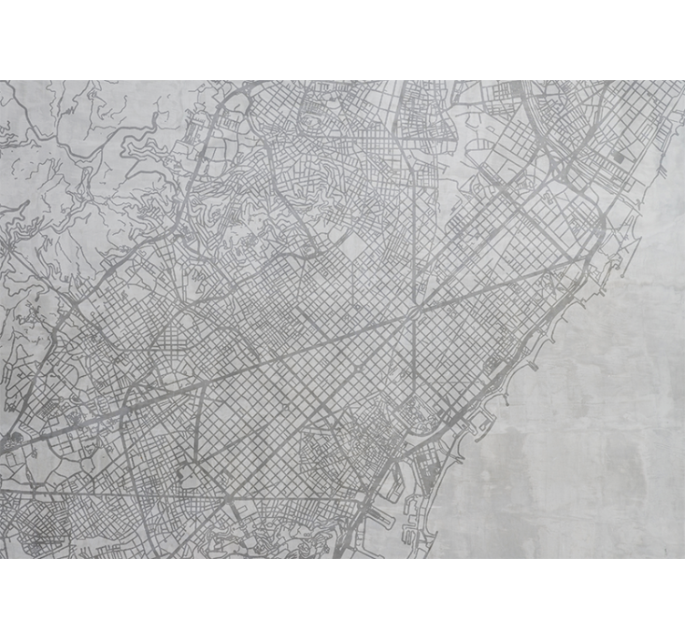 Fototapet af byer med detaljeret bykort - TenStickers