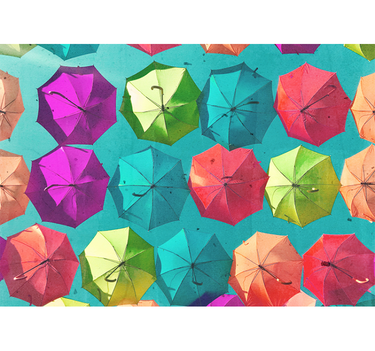 Graffiti fototapet med farverigt paraplydesign - TenStickers