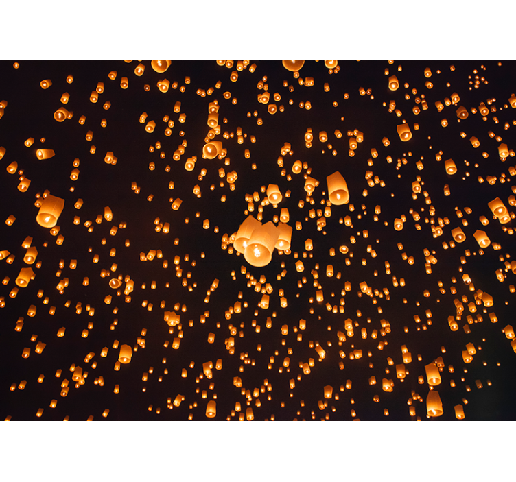 Flydende lanterner festival entre fototapet - TenStickers