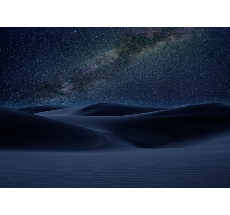 Rummet fototapet stjernehimmel landskab - TenStickers