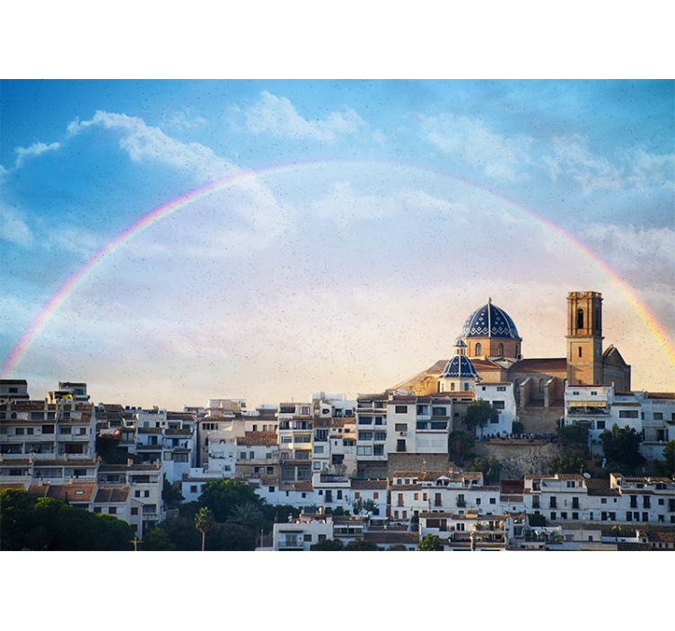 Komplet regnbue bue i nat fototapet - TenStickers