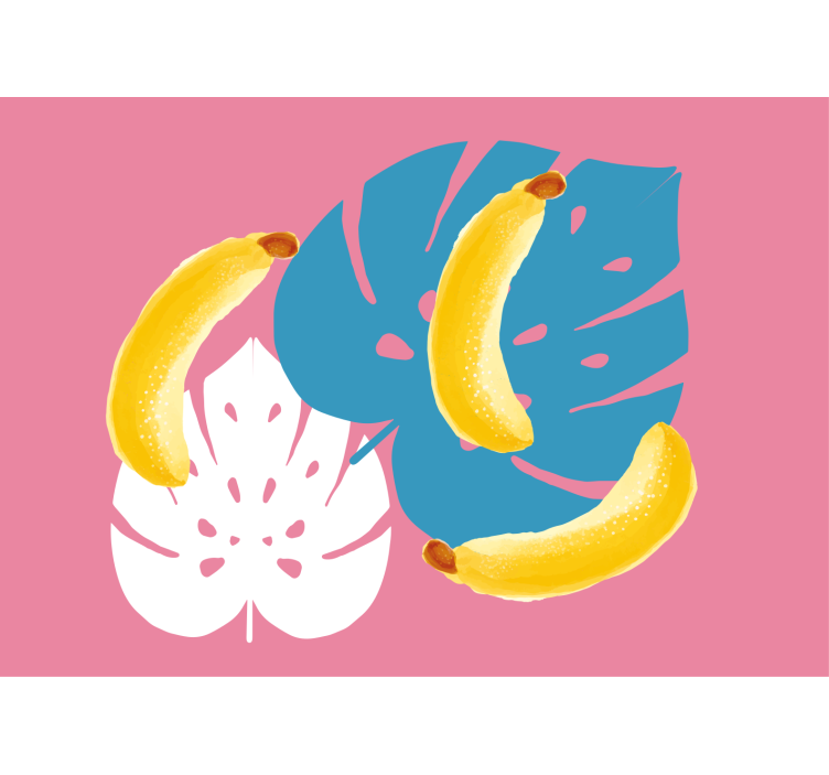 Solsikke fototapet med bananer og blade - TenStickers