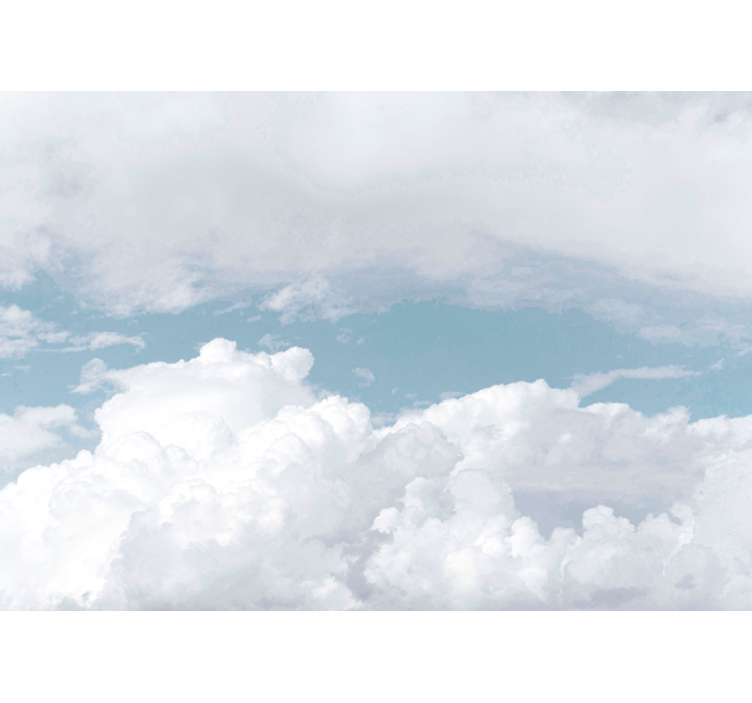 Hvide bløde skyer børnehave fototapet - TenStickers