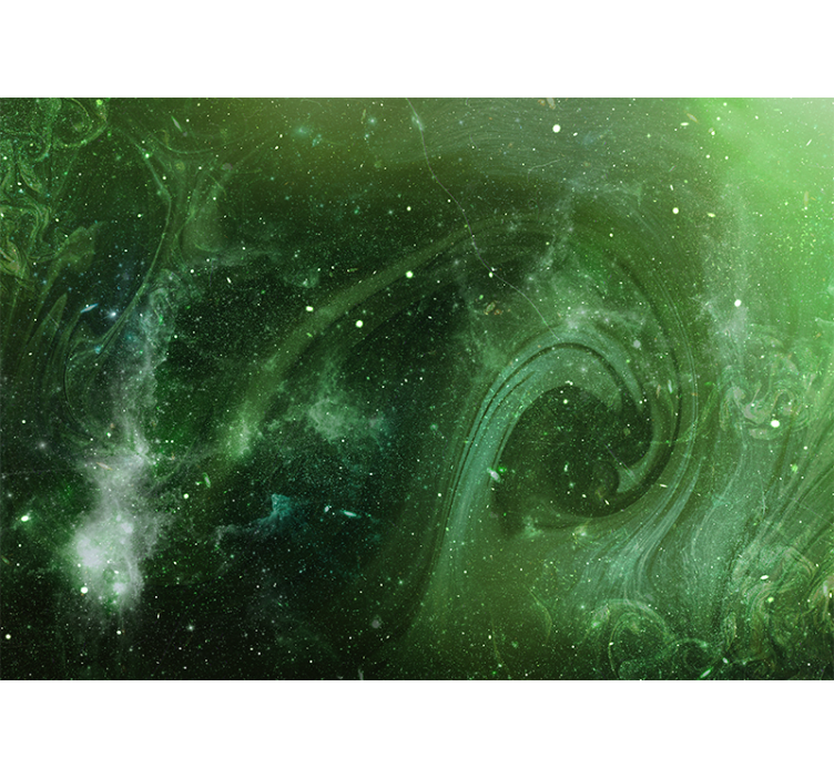 Rummet fototapet kosmisk grøn spiral - TenStickers