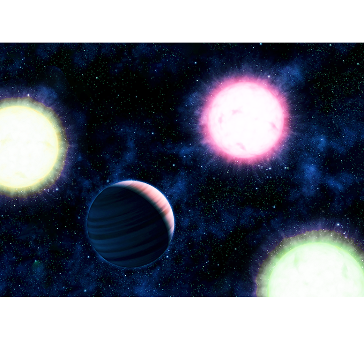 Rummet fototapet himmelsk planetarisk landskab - TenStickers