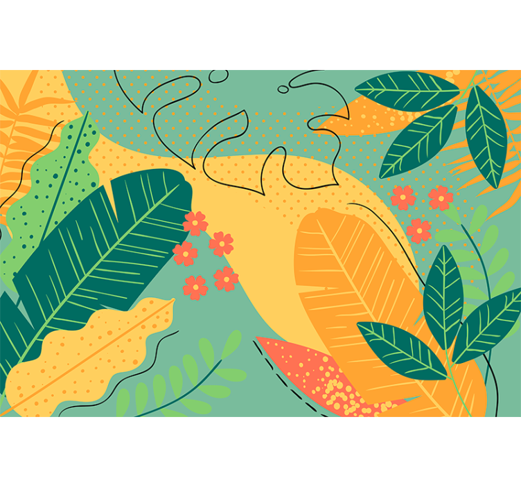 Natur fototapet med tropiske blade - TenStickers