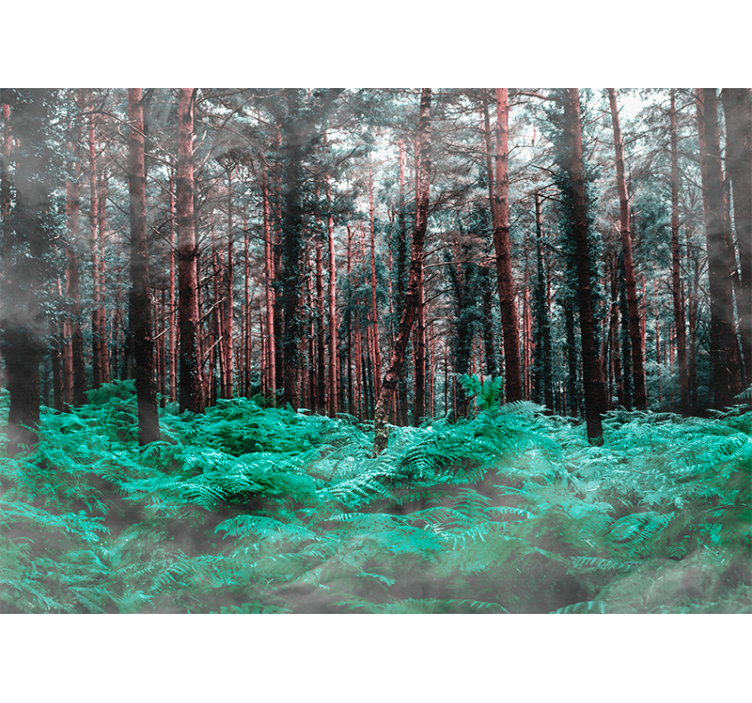 Natur fototapet frodig grøn vildmark - TenStickers