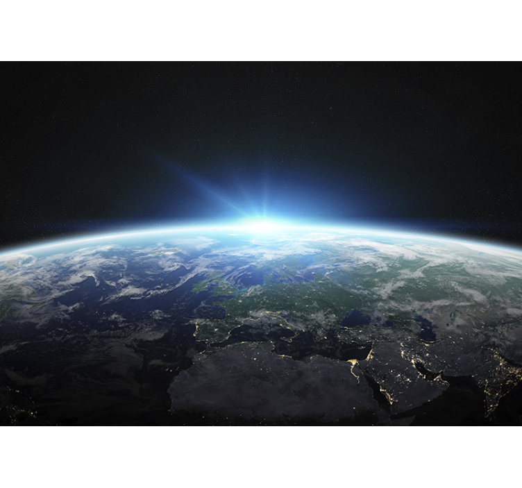 Jordhorisontens glød rummet fototapet - TenStickers