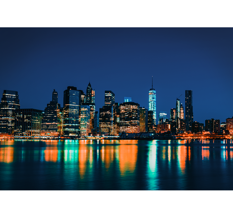 New york fototapet med natteudsigt - TenStickers
