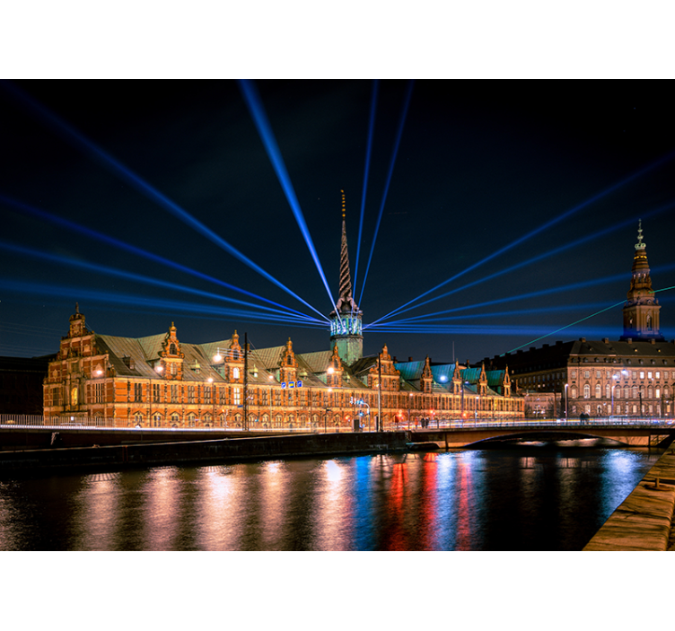 Københavns tivoli om natten fototapet - TenStickers