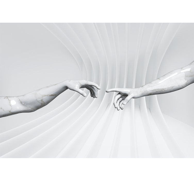 Optisk illusion skabelse af adam 3d fototapet - TenStickers