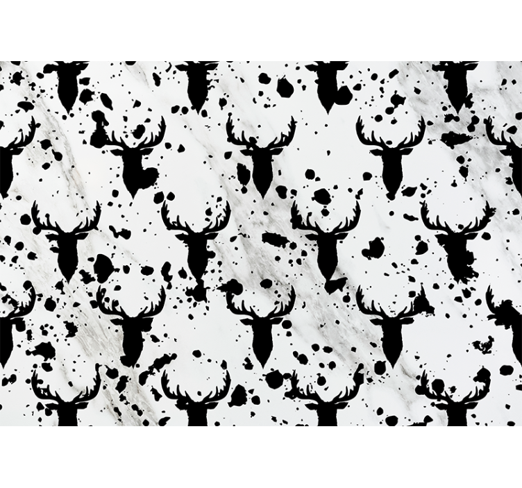 Fototapet dyr stagsilhuet mønster - TenStickers