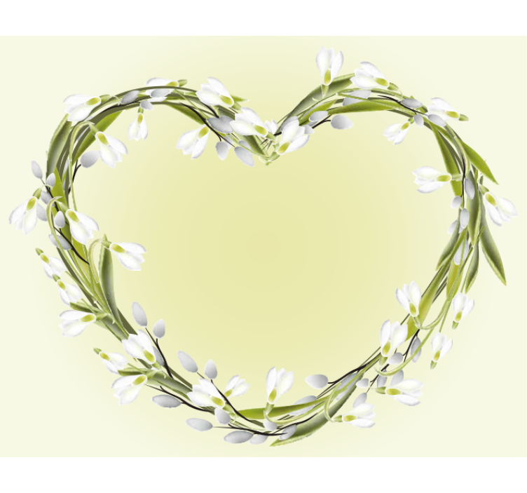 Fototapet blomster hjerteformede blomster - TenStickers