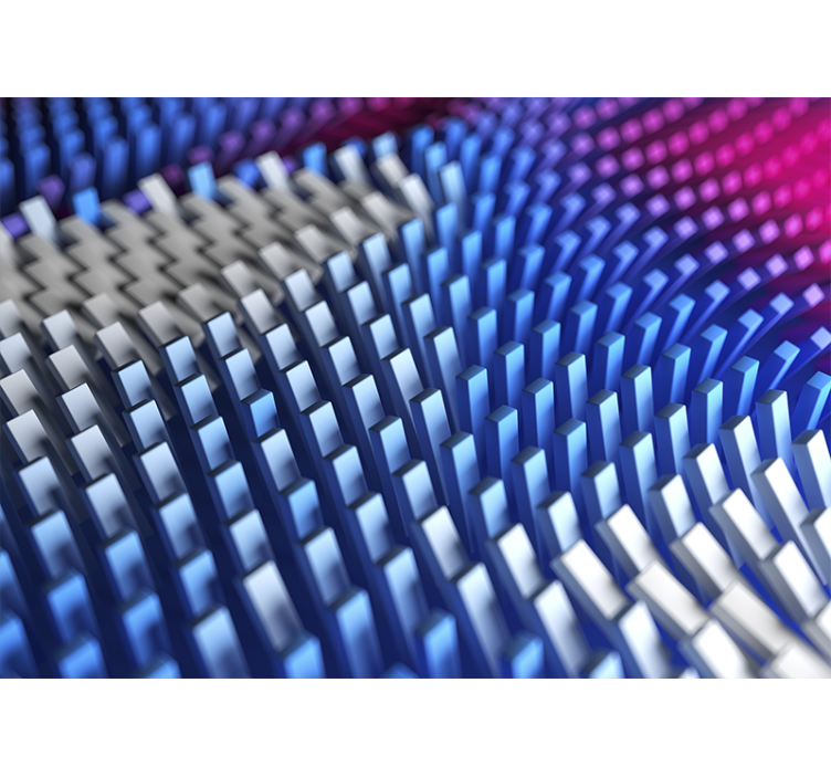 Farverige abstrakte bølger 3d fototapet - TenStickers