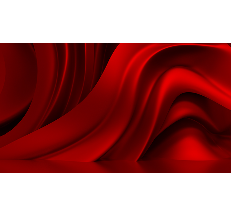 Bølgede røde former 3d fototapet - TenStickers