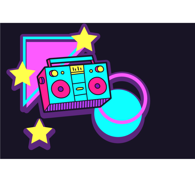 Fototapet musik retro boombox elementer - TenStickers