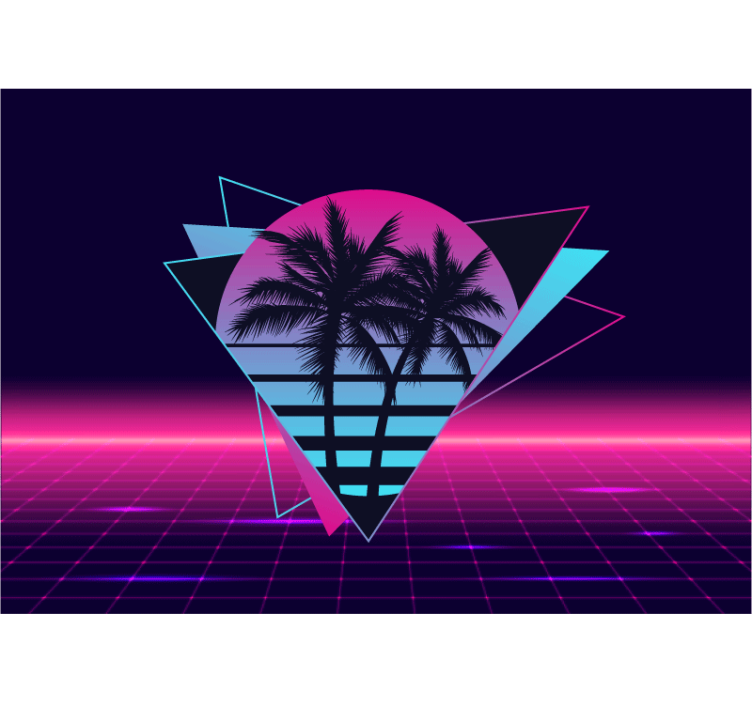 Citat fototapet retro palm geometri - TenStickers