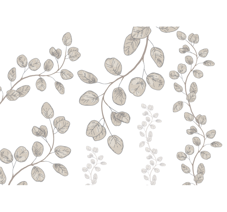 Sarte bladmønstre fototapet soveværelse - TenStickers