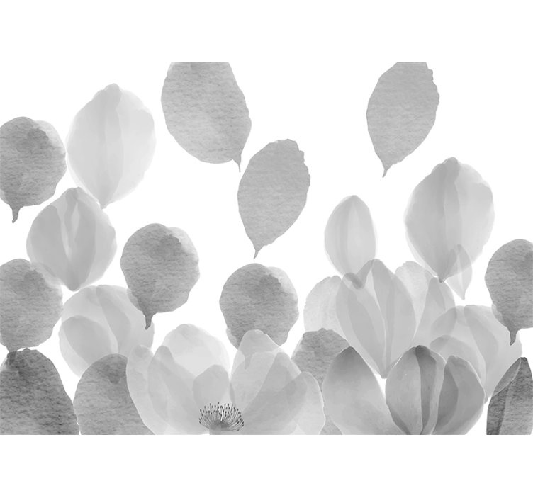 Valmue fototapet med elegant bladdesign - TenStickers