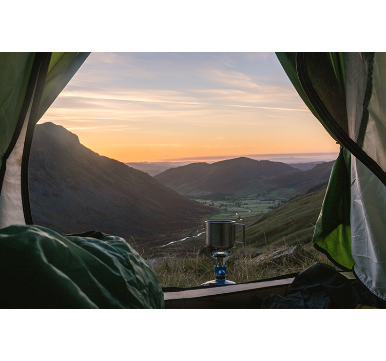 Landskab fototapet malerisk bjergudsigt - TenStickers