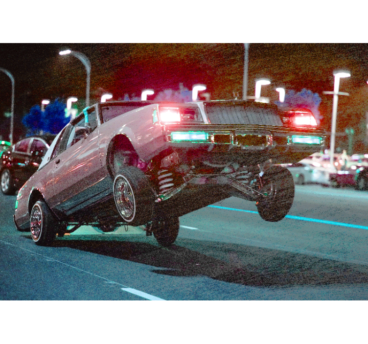 Fototapet køretøj klassisk bil stunt - TenStickers