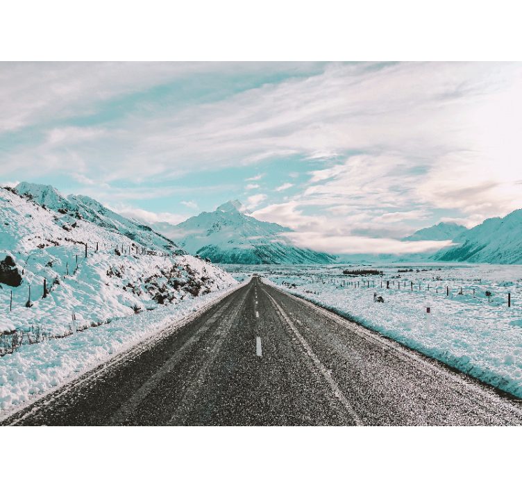 Landskab fototapet iskold bjergsti - TenStickers