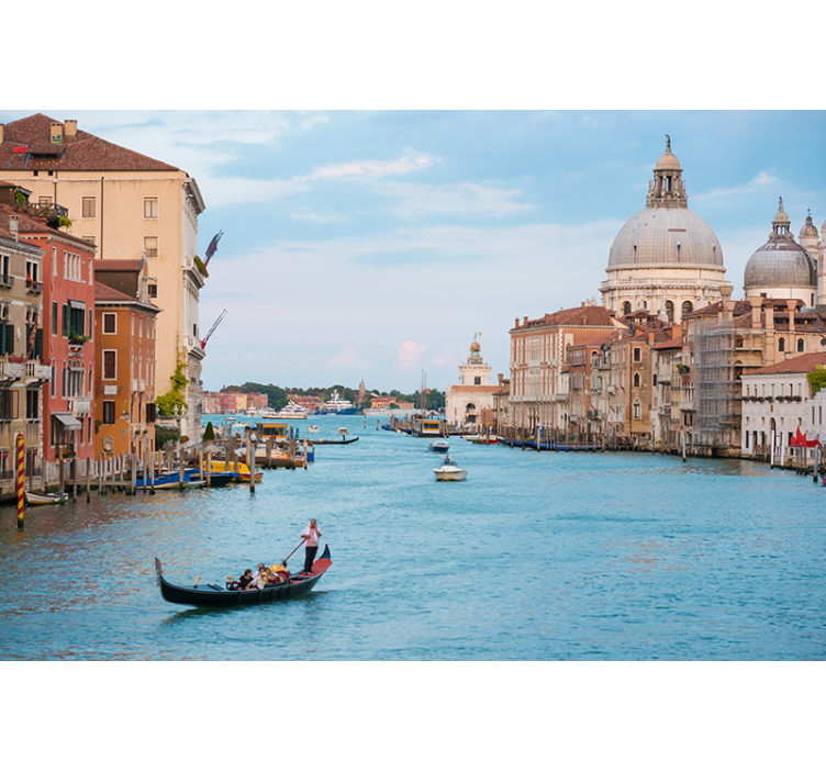 Fototapet af byer venedig gondol scene - TenStickers