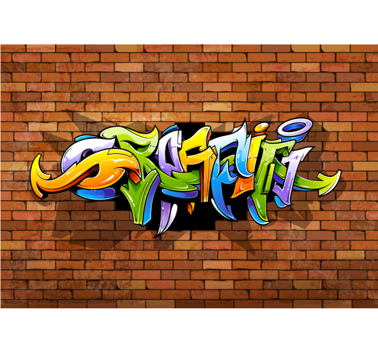 3d graffiti væg musik noter fototapet - TenStickers