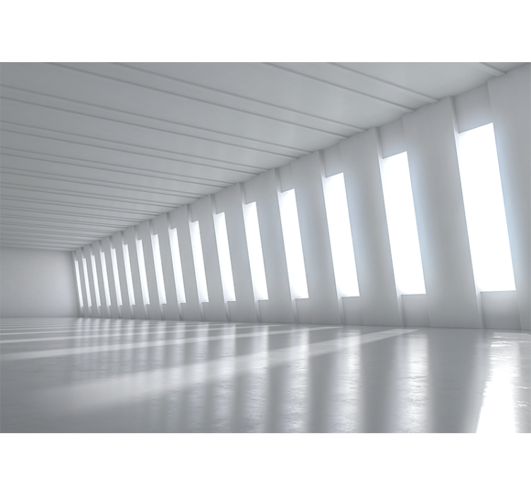 3d fototapet minimalistisk lyst rum - TenStickers