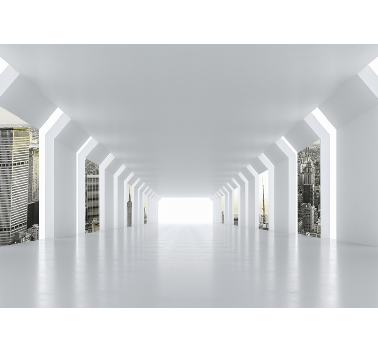 Fototapet af byer futuristisk bylandskab - TenStickers