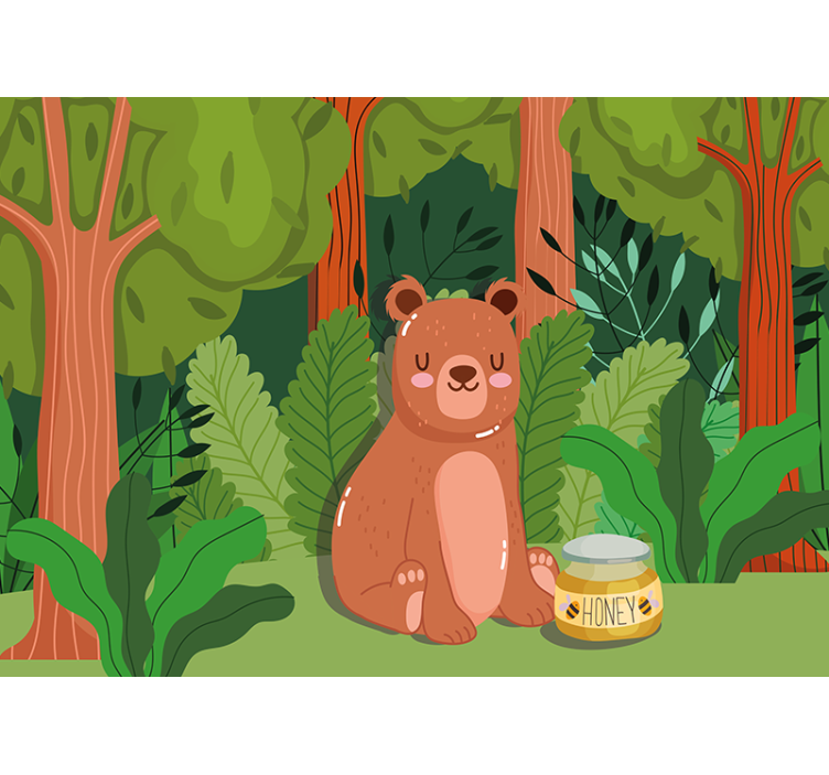 Fototapet til børneværelse med sødt bjørnemotiv - TenStickers