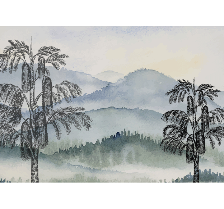 Natur fototapet bjerglandskab - TenStickers