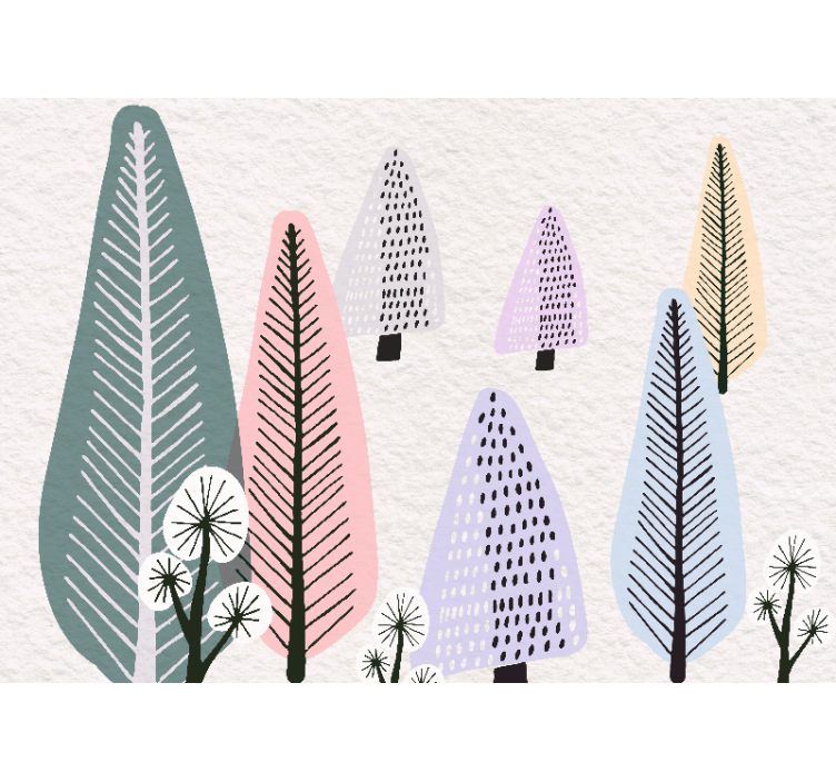 Fototapet træ med dekorative bladmønstre - TenStickers