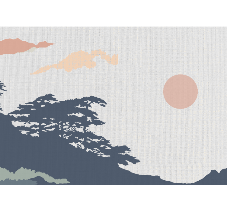 Natur fototapet rolig landskabsudsigt - TenStickers