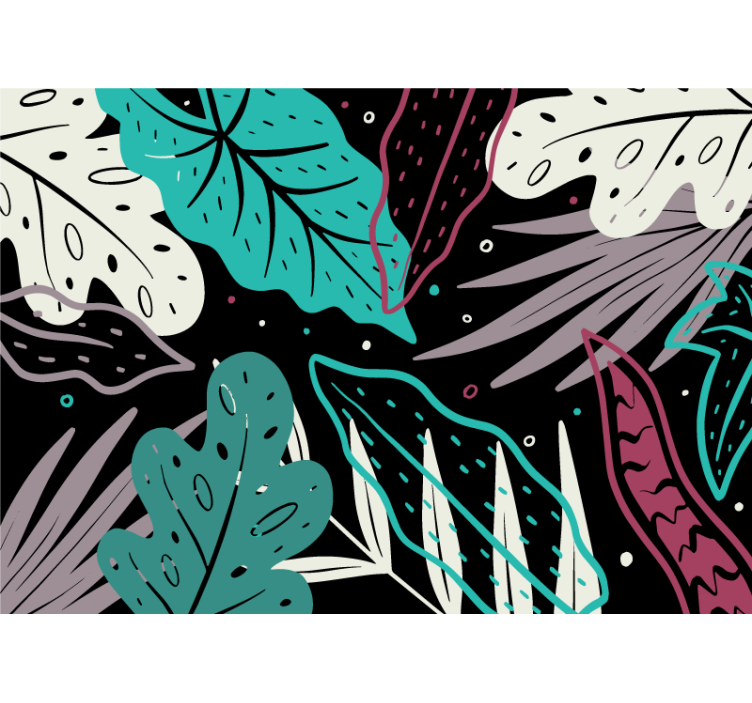 Tapet natur med dekorative bladmotiver - TenStickers