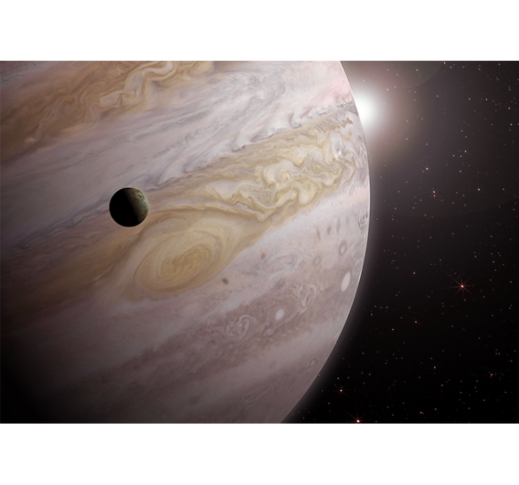 Jupiter og måne rummet fototapet - TenStickers