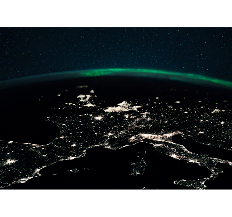 Rummet fototapet luftfoto af jorden - TenStickers