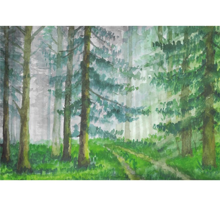 Fototapet skov sti i skoven detaljer - TenStickers