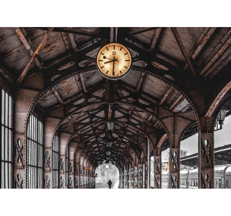 Fototapet af byer clocked station bue - TenStickers