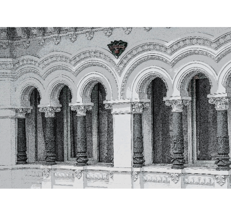 Klassiske kunst fototapet arkitektoniske buer detaljer - TenStickers