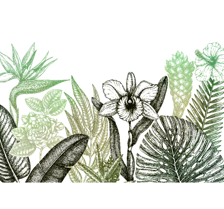 Fototapet blomster botanisk blomsterdesign - TenStickers