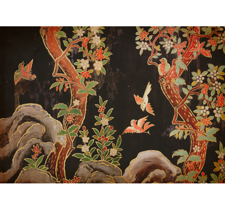 Fototapet dyr tropiske fuglescene - TenStickers