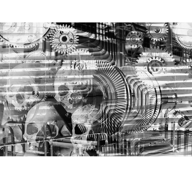 Fototapet abstrakt mekaniske kranium mønstre - TenStickers