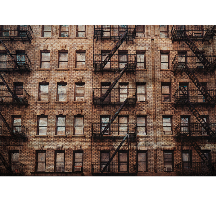 Urban murstensfacade fototapet af byer - TenStickers