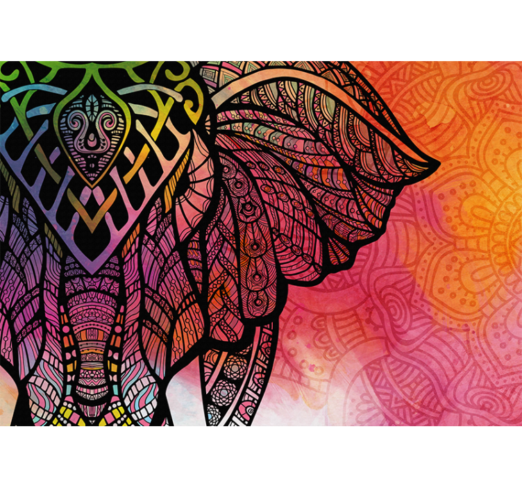 Gradient etnisk design fototapet mandala - TenStickers