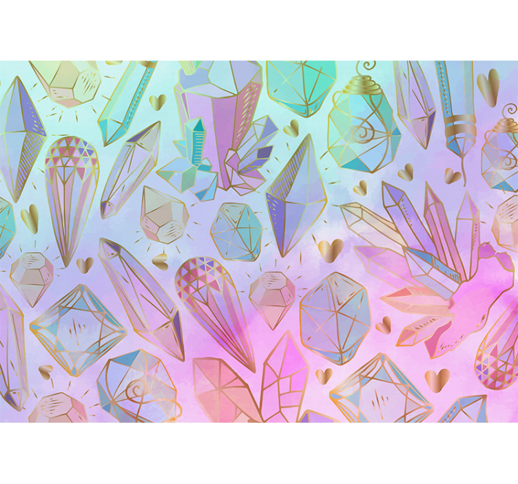 Fototapet kunst geometriske ædelsten design - TenStickers