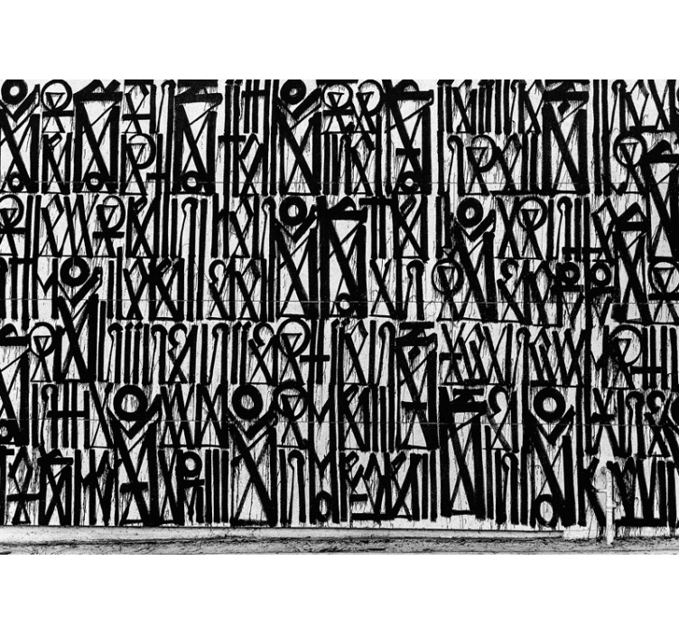 Graffiti fototapet sorte abstrakte mønstre - TenStickers