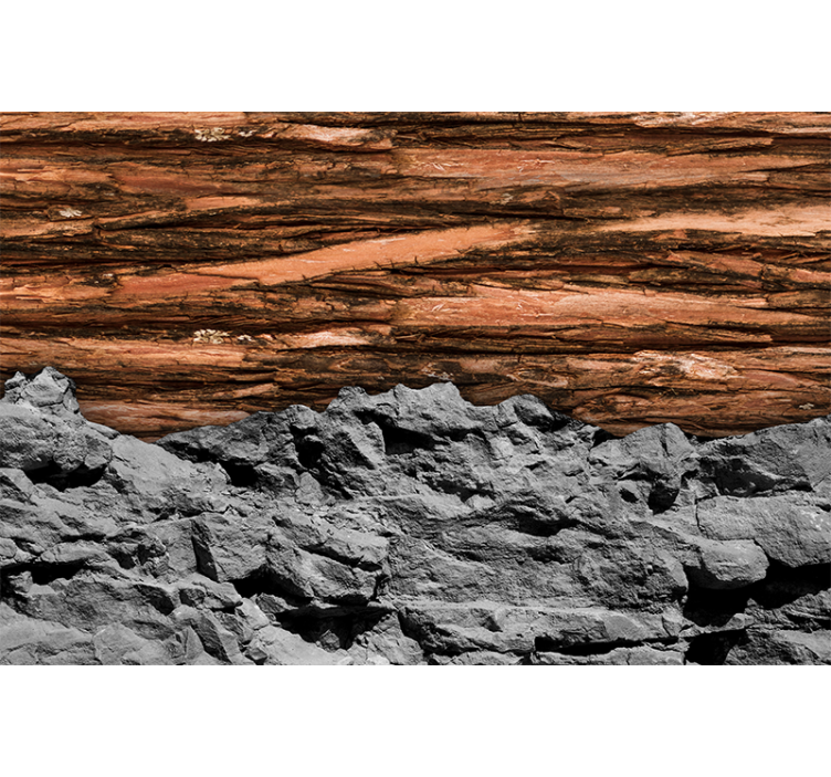 Jordagtige teksturerede lag fototapet stue - TenStickers