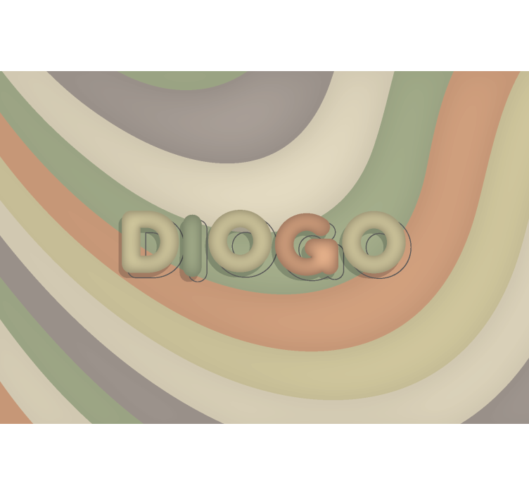 Buede striber med navn fototapet til børneværelse - TenStickers